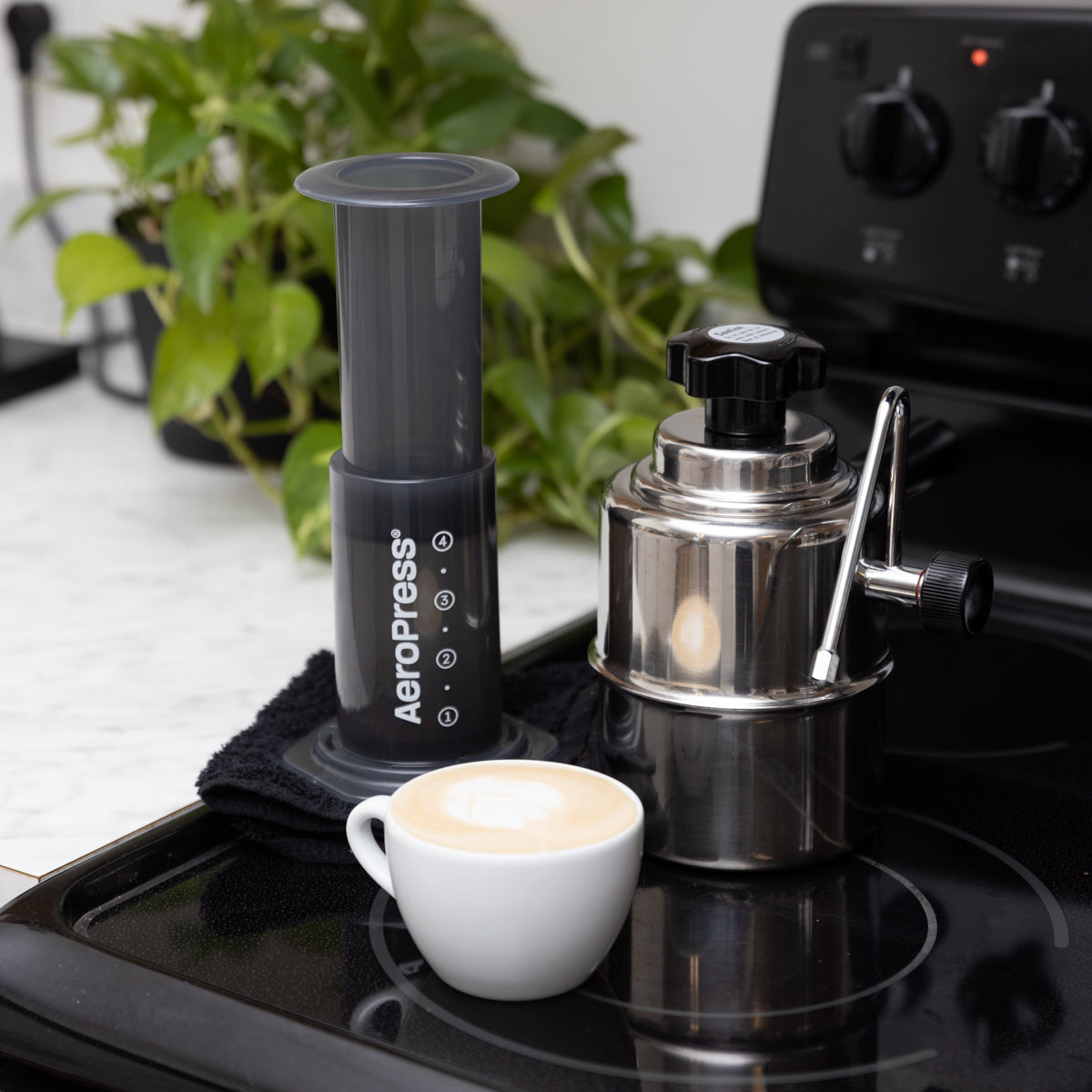 Bellman 50ss Stovetop Milk Steamer + AeroPress Original