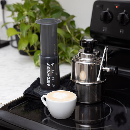 Bellman 50ss Stovetop Milk Steamer + AeroPress Original